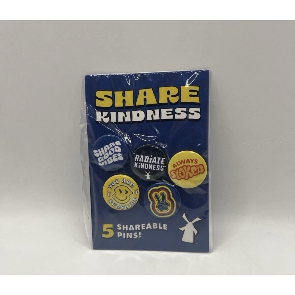 1 set of five Dutch bros Luv share kindness‎ pins buttons Pack 2026 February